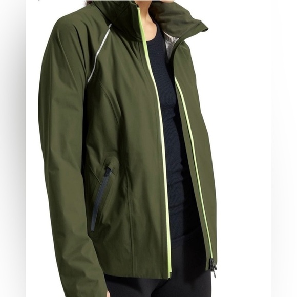 Athleta Jackets & Blazers - Athleta Waterproof Rain Runner Jacket Forest Green Size Large RN 54023